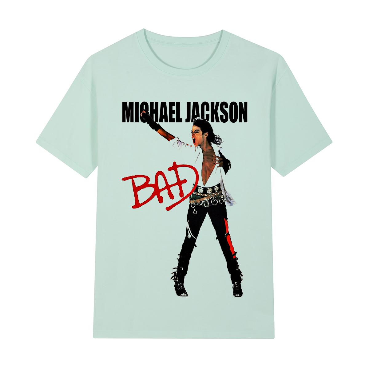 

Майкл Джексон Bad Вінтажний Футболка Король Попу Хіп-Хоп Вуличний Стиль Повсякденний Бавовна Чоловіча Футболка Нова Футболка Футболка Жіночі Топи XL
