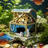 Treasure Box Fish Tank Decor Resin Shrimp Shelter Fish Tank Ornaments for Betta Shrimp Lizard Turtle Reptile Terrarium