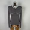 Korean Dongdaemun Slimming Sheer Bust-Enhancing Long-Sleeve Top