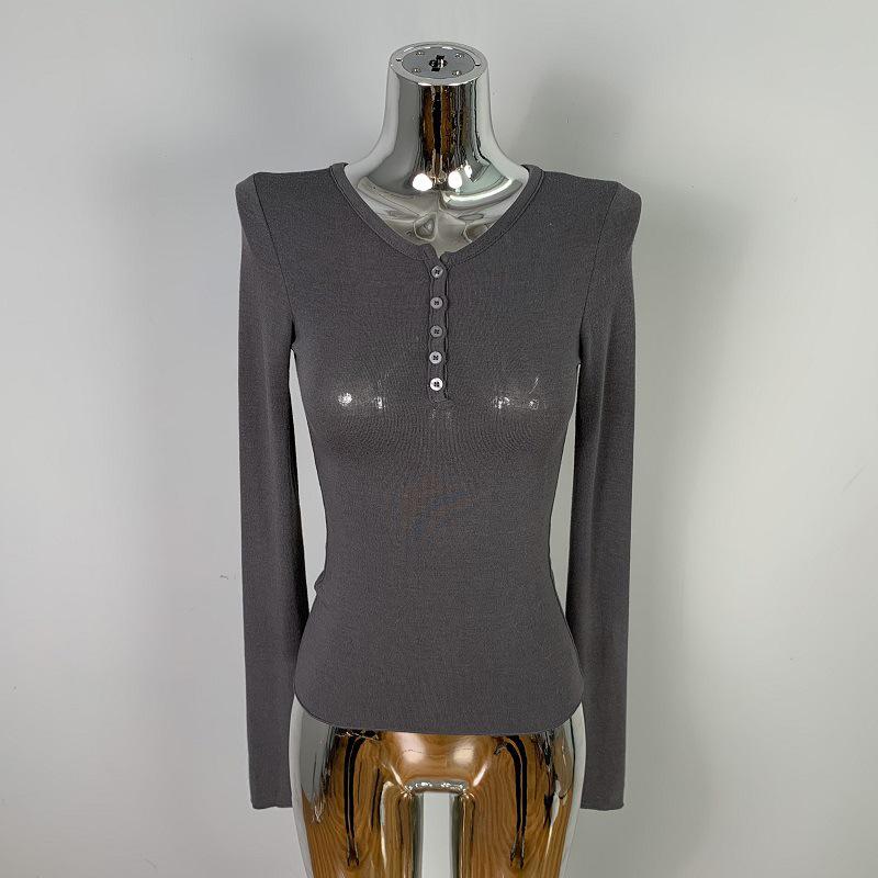 Korean Dongdaemun Slimming Sheer Bust-Enhancing Long-Sleeve Top