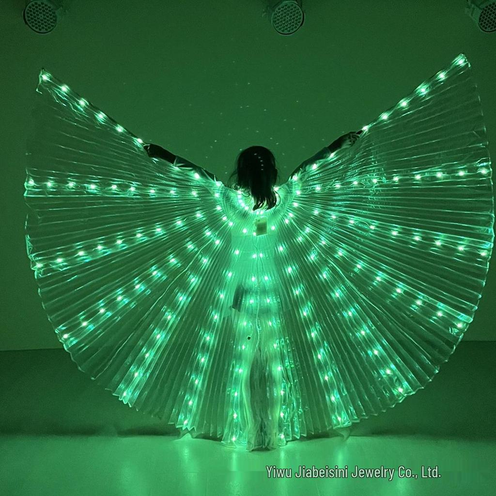 LED Leuchtendes Kinder Bauchtanzkostüm mit bunten leuchtenden Flügeln