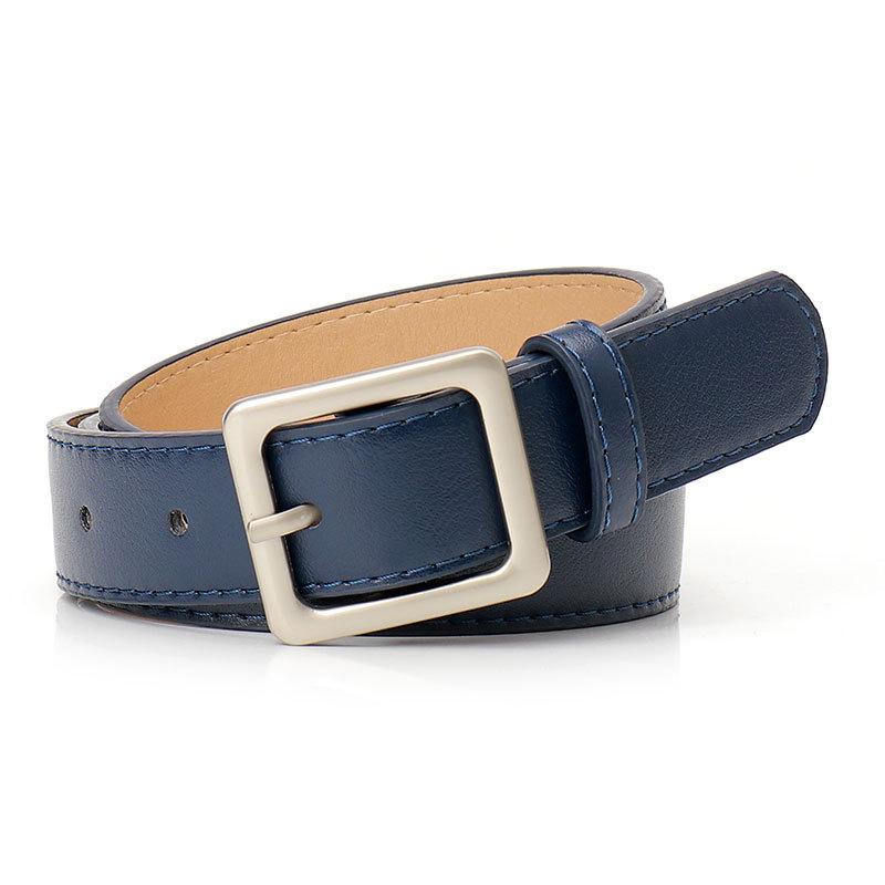 New Simple Retro Square Buckle Women's Belt Korean Style Chic High-end Casual Style Decorative Jeans Belt for Women