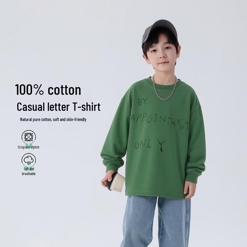 

Boys Cotton Long-Sleeve Round Neck T-Shirt 120
