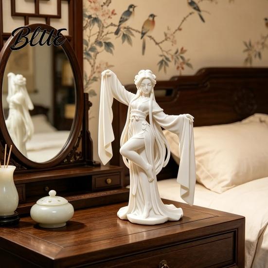 Chinese Style Dancing Elegant Flowing 3D Ancient Printed Girl Ornament Dancer Ornament Water Sleeve Figurine Artistic Tea Room Accents