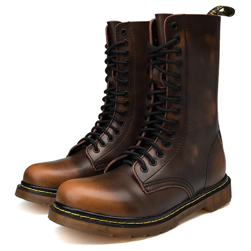 Exklusiv für große Martin-Stiefel, hochgeschnittene britische Retro-Martin-Schuhe, Langstiefel, Samt-Militärstiefel.