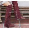 Autumn and winter new products suede fringed 35-43 high boots knee boots