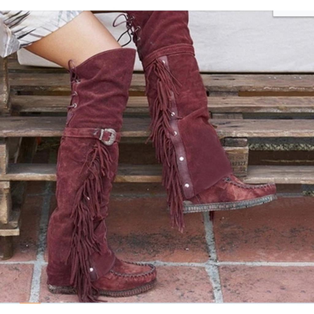 Autumn and winter new products suede fringed 35-43 high boots knee boots