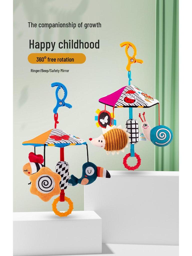 Happy Monkey Stroller Hanging Wind Chime - Baby Bed Bell & Soothing Rattle Toy