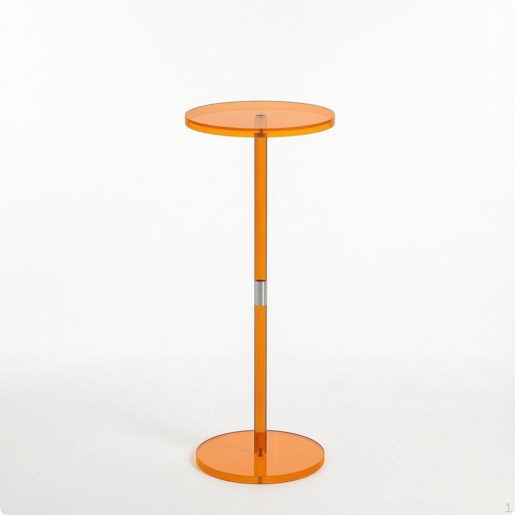 Acrylic Side Table Transparent Clear Pedestal Decorative Furniture for Living Room, Bedroom