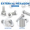 552pcs/set External Hex Bolt Set with Nuts Stainless Steel m3 m4 m5 m6 Bolts and Nuts Set Hexagon Head Screw Kit for Bicycle