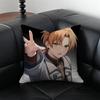 Anime MMushoku Tensei Cushion Cover Pillow Case Antidustmite Invisible zipper silky plush cushion