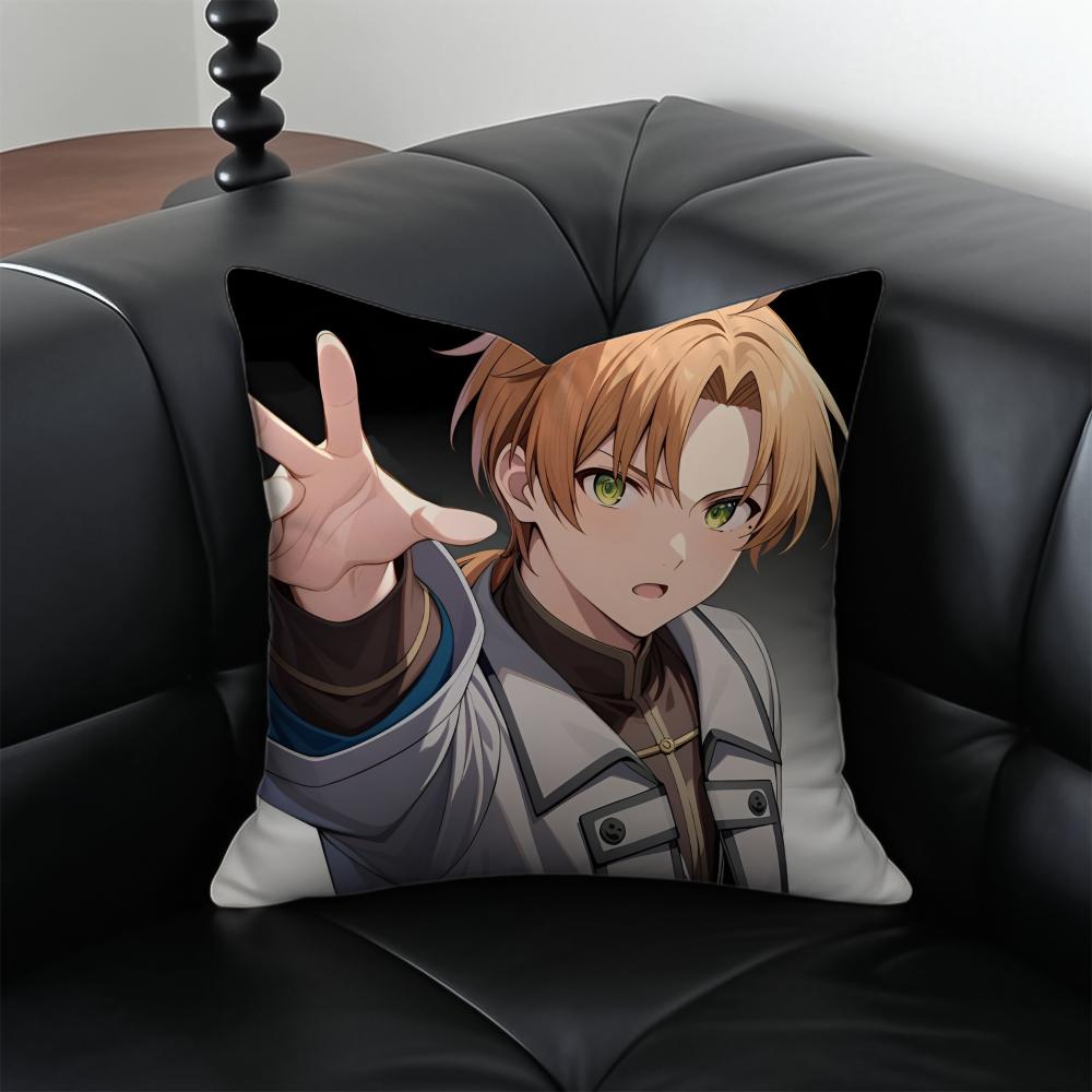 Anime MMushoku Tensei Cushion Cover Pillow Case Antidustmite Invisible zipper silky plush cushion