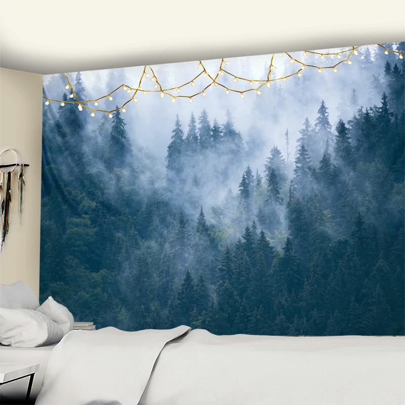 Foggy Forest Tapestry Home Decoration Wall Hanging Hippie Mandala Bedspread Bohemian Art Home Decor