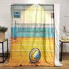 Volleyball Court with Ball Illustration Print Blanket Soft and Cozy Perfect for the Living Room Bed Sofa or a Nap,gift