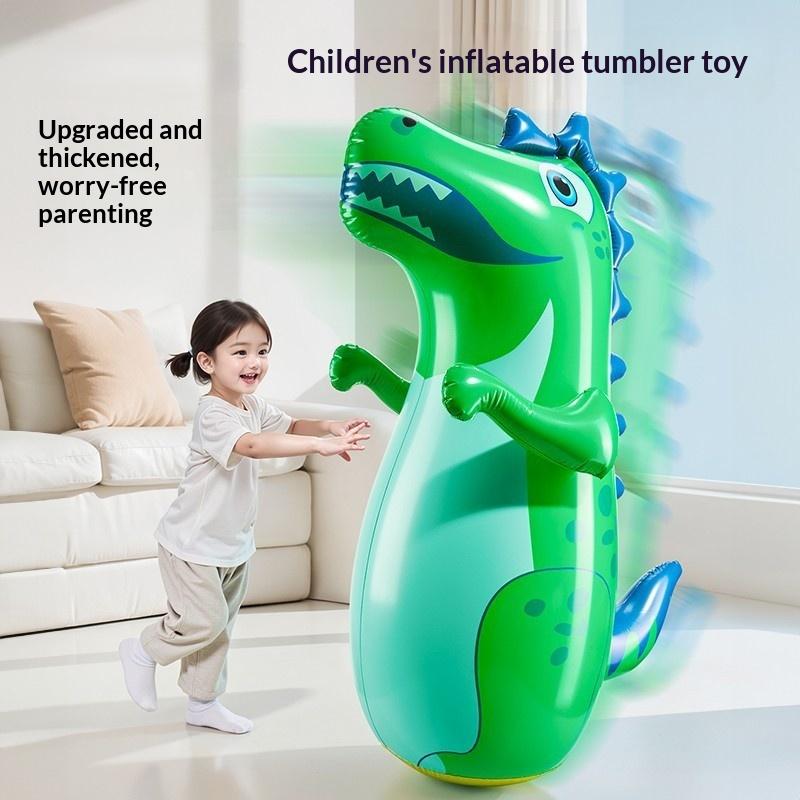 Dinosaur Inflatable Tumbler Toy Soft Safe PVC Bounce Back Design for Kids Indoor Outdoor Play Birthday Gift