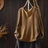 2026 Autumn New Simple Color Block Knit Sweater - Distressed, Loose, Round Neck Pullover
