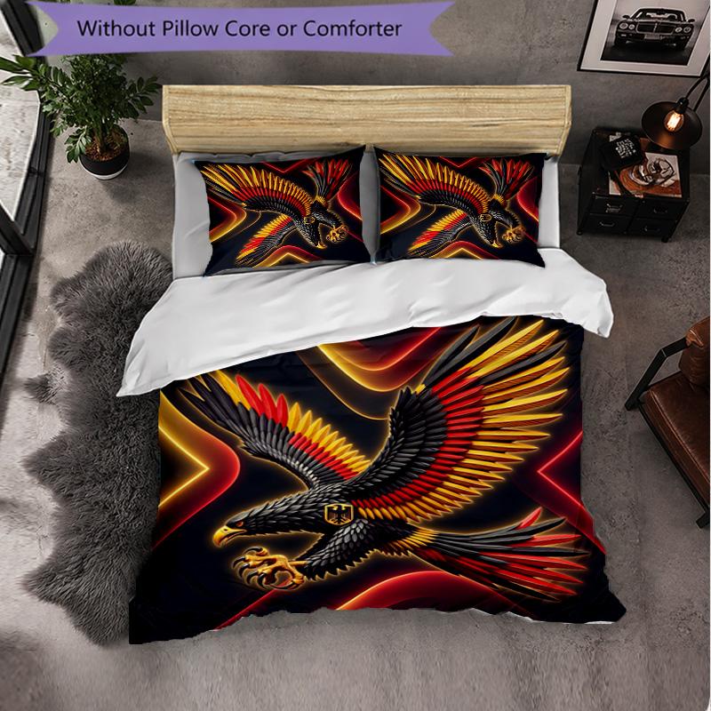 Germany Football Pattern 3 Pieces Bedding Set Soft Microfiber Duvet Cover with Pillow Cases for Bedroom