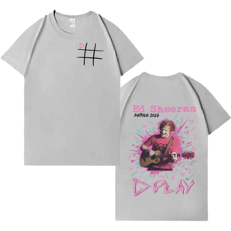 2026 Trendy Australian Loop Tour Ed Sheeran Fans Double Sided Print High Quality Tshirt Mens Punk Harajuku Cotton Loose T Shirts