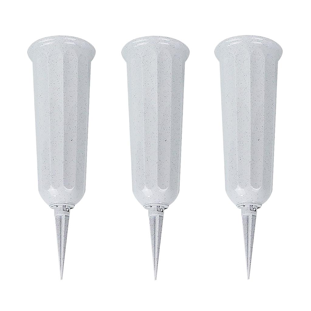 Flower Pot Decoration White Vase Cemetery Flower Memorial Floral Vase With Stake Plastic In Ground Cemetery Home Decorations