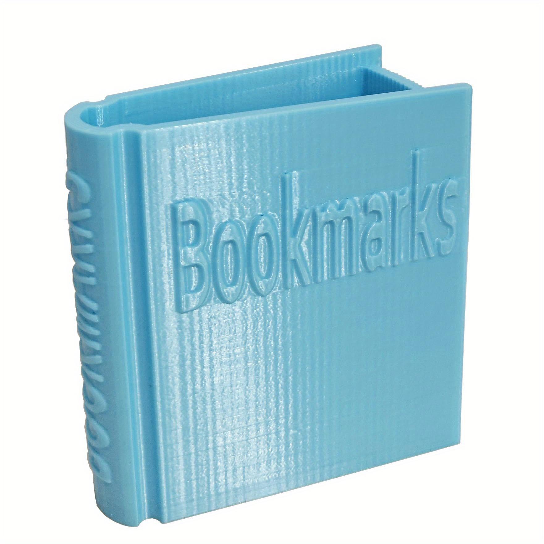 

1 шт. Органайзер-тримач для закладок у формі книги - Портативна різнокольорова коробка для зберігання, Міцний настільний органайзер для домашнього офісу, Декоративний аксесуар синій