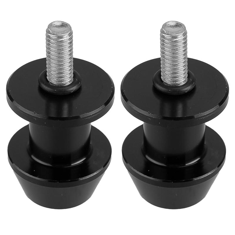 2pcs Black M6 Universal Motorcycle Motorbike Racing Adapter Holder Swingarm Coil Slider Mount Stand Screw Aluminum Alloy
