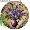 Wooden Lavender Rose Welcome Sign - Charming Home Decor, Perfect for Door, Wall, Home, Room, Farmhouse, Street, Shop, Garage, Bar, Garden, and