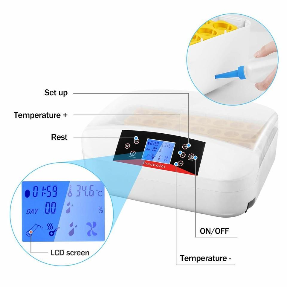 Incubatrice per 42 Uova, Schiuditore Automatico con Candela per Uova