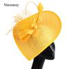 Popular European And American Hemp Yarn Headgear Bridal Hair Accessories Banquet Photo Gift Hat Feather Headgear