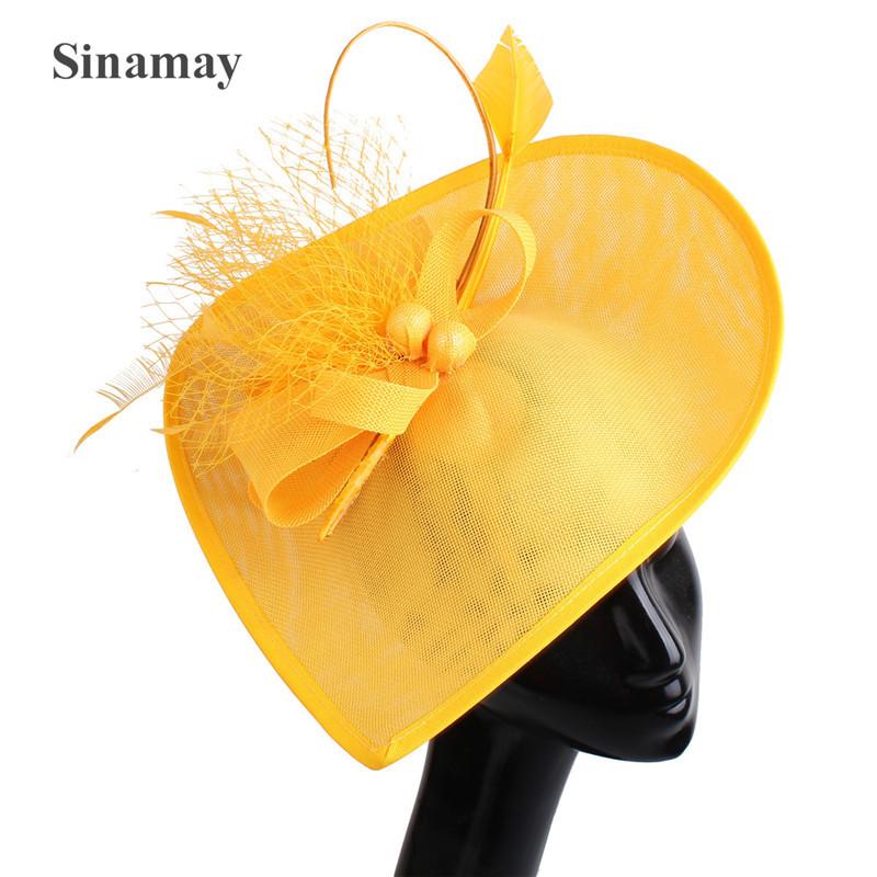 Popular European And American Hemp Yarn Headgear Bridal Hair Accessories Banquet Photo Gift Hat Feather Headgear