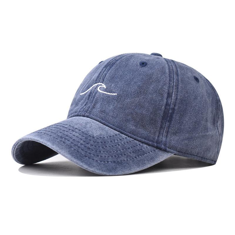 

New Wave Cotton Embroidered Soft-top Baseball Cap, Washed and Distressed Beanie, Classic Baseball Cap,outdoor Sun Protection Hat