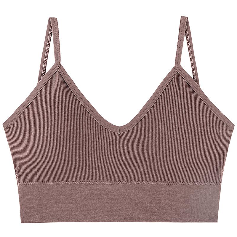 Women Seamless Deep U Backless Bralette Wireless Removable Padded Bra Breathable Crop Top