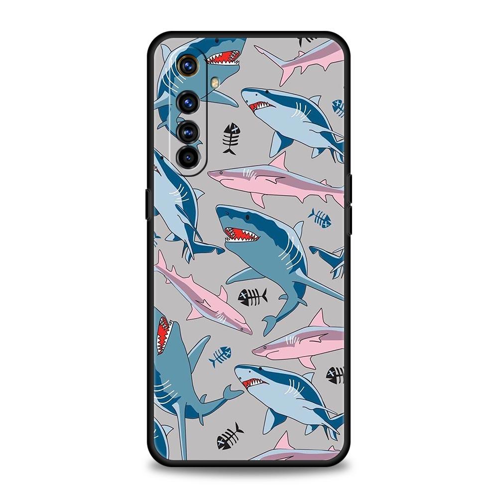 

Seaside Sharks Pattern Case For Realme C67 C63 C55 C53 C35 C25 C21 GT 2 3 5 6 10 11 12 13 Pro Plus 5G Soft TPU Phone Cover Capas Realme 10 Pro