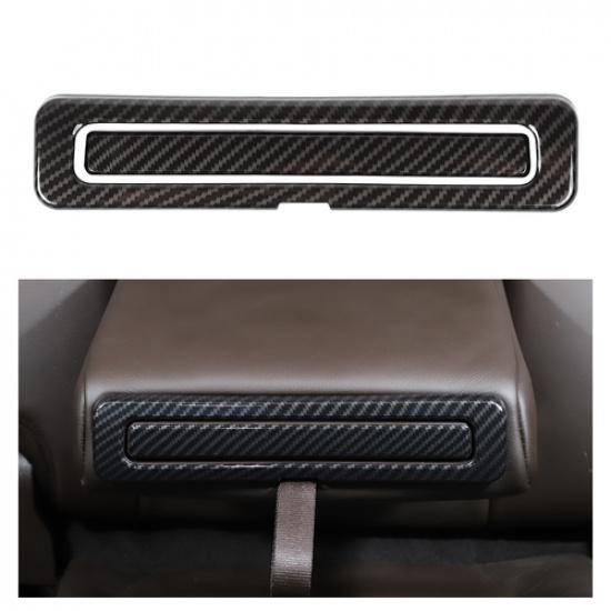 Rear Armrest Cup Holder Panel Trim Cover For Ford F-150 2015- Carbon Fiber