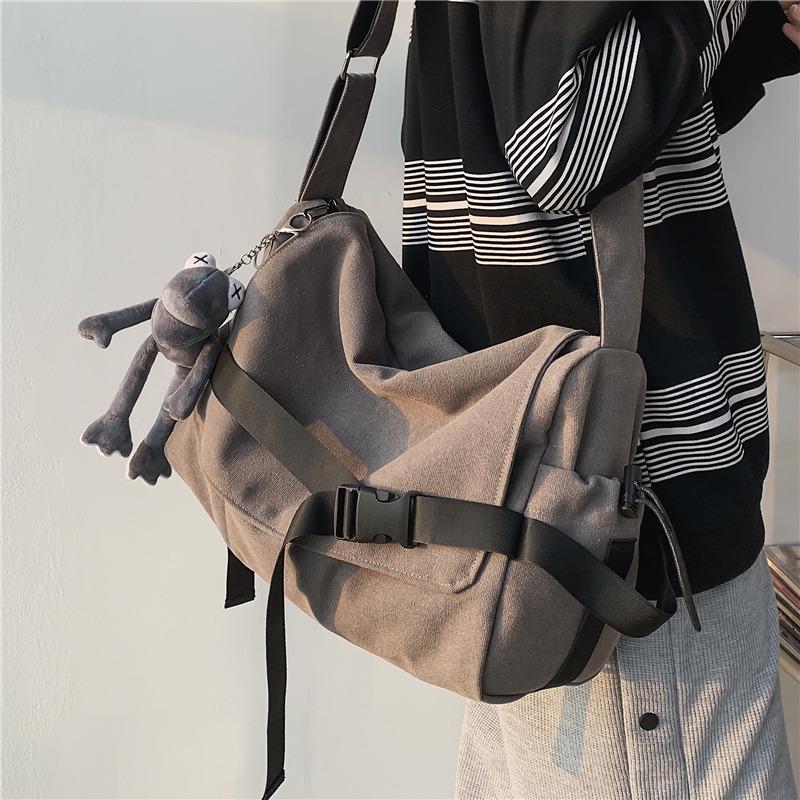 Messenger Bag aus Canvas für Herren mit großem Fassungsvermögen – lässiges, schlichtes Design für Studenten und Jungen