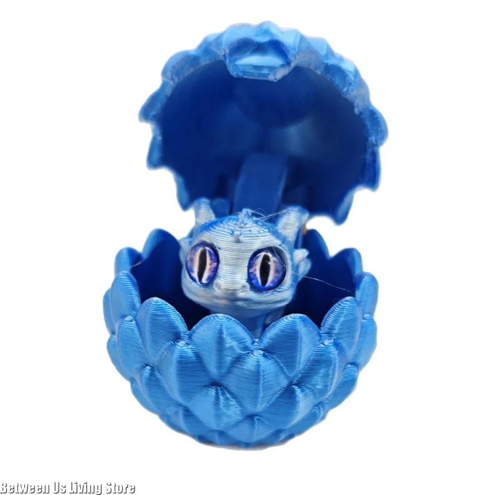 3D Printed Mini Crystal Small Dragon Egg Set (Random Eyes) Gradient Color Toy Desktop Ornament Children's Gift Home Decor