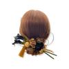 Black Calla Lily Hair Dried Gold Gold Kimono Graduation Wedding Hani. Ornament, Coming-of-Age Ceremony, Flowers, Tamakanzashi, Leaf, Mizuhiki,