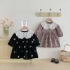 French Lace Ruffle Collar Long Sleeve Embroidered Princess Dress for Baby Girls - Spring/Autumn Collection