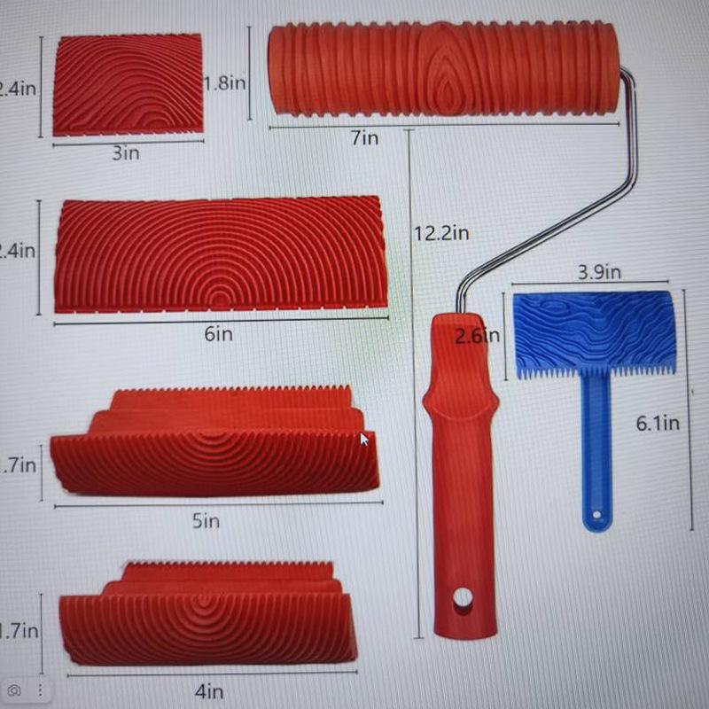 Wood Grain Paint Brush & Rubber Roller for Furniture