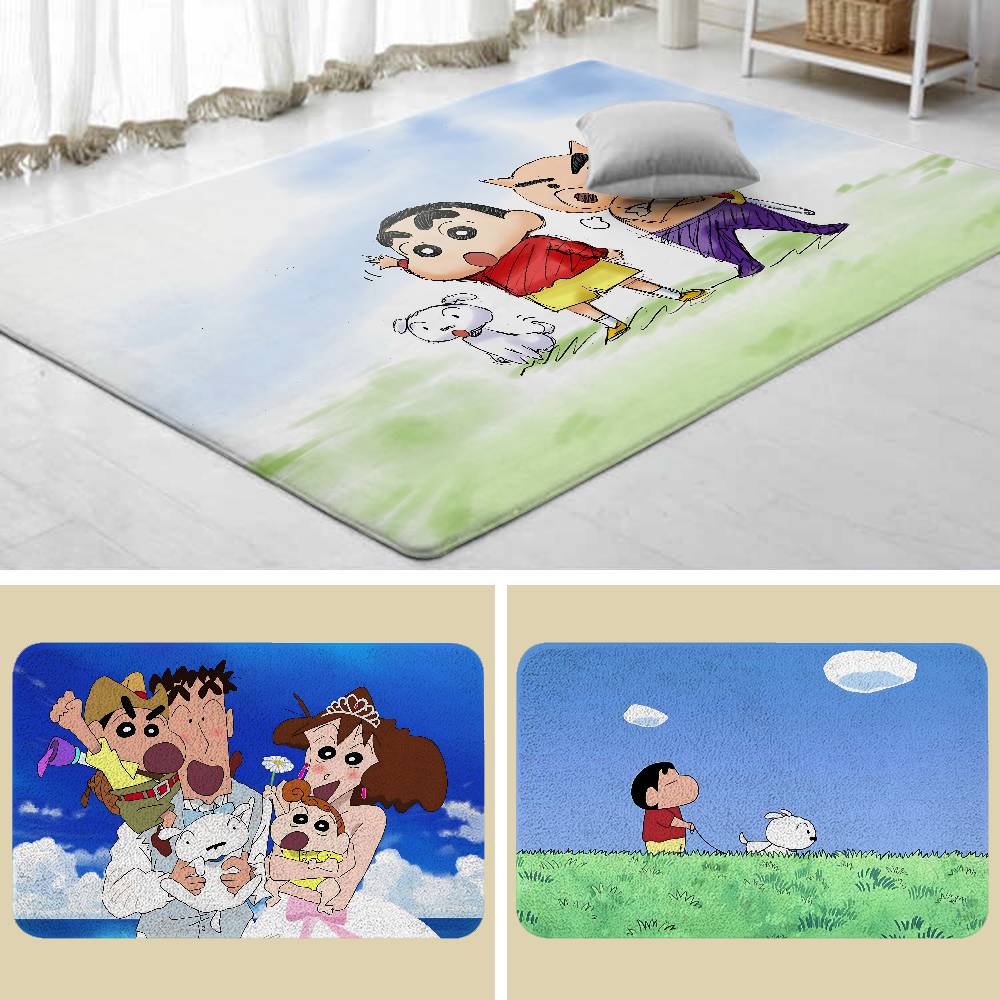 Crayon Shinchan Kawaii Floor Mats Home Laundry Rug Carpet For Living Room Decor Lounge Area Anti-slip Foot Mat Entrance Doormat