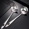 Stainless Steel Soup and Hot Pot Ladle Set: Large Ladle, Small Slotted Spoon, Long Handle, Commercial Porridge Spoon