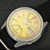 Seiko 5 AUTOMATIC VINTAGE JAPAN 7009A MENS YELLOW COLOR DIAL WATCH A701371-5 R206a-a701371