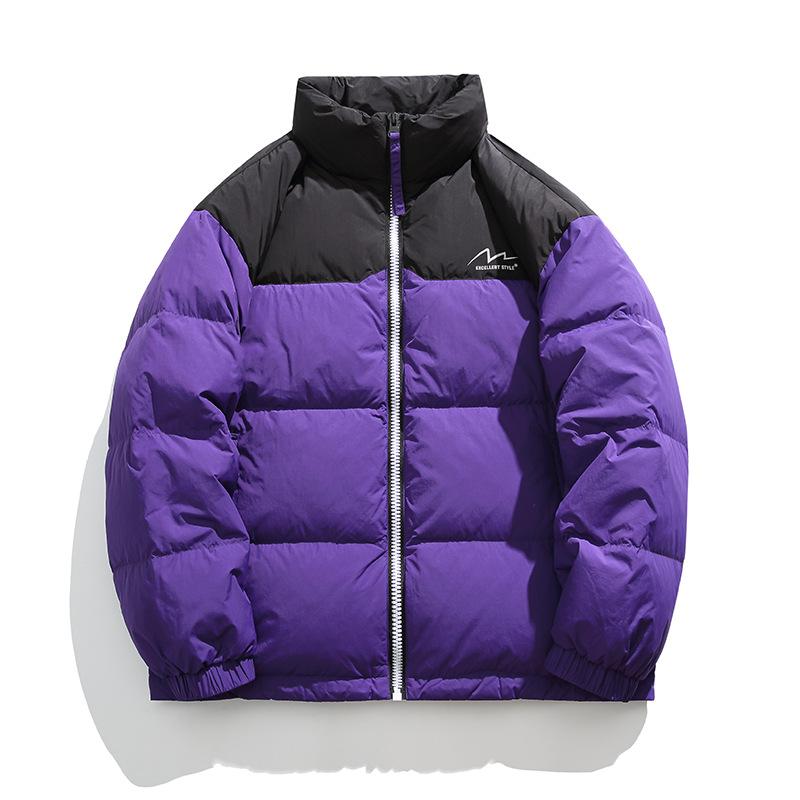 

Трендовая брендовая куртка-пуховик со стойкой воротником для мужчин и женщин, новая зимняя парная одежда, куртка с хлопковой набивкой, утолщенная, теплая, свободная повседневная куртка 2XL