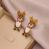 European & American Christmas Cartoon Rhinestone Pendant Earrings