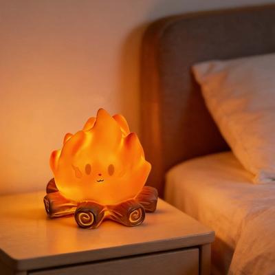Night Light No Open Flame Safe Design Soft Warm Yellow Light Flame Pet Shape Battery Operated Children Bedroom Lamp