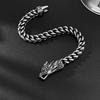 European American New Domineering Dragon Head Stainless Steel Bracelet Retro Dark Personality Trendy Accessory
