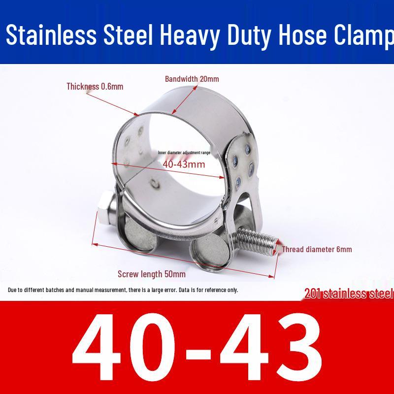 304 Stainless Steel European-Style Heavy-Duty Worm Drive Hose Clamp