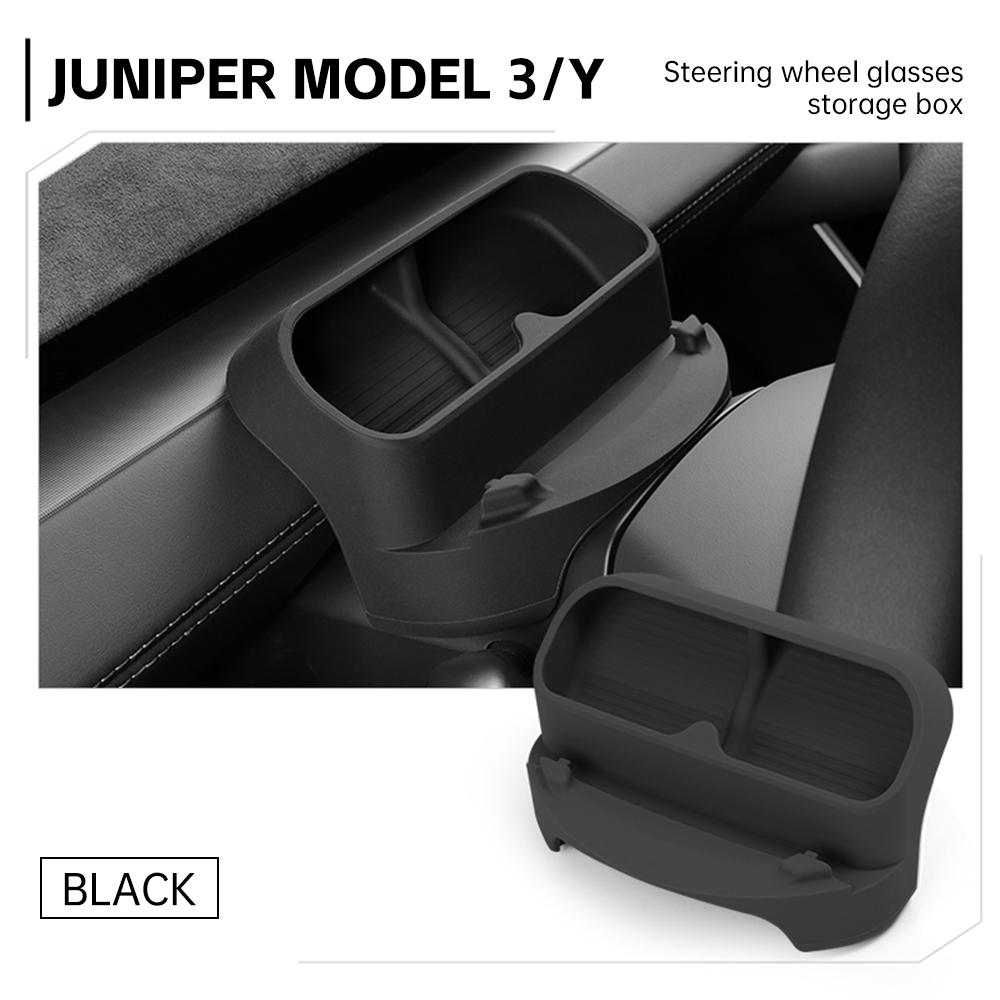 

For Tesla Model Y Juniper 2025 2026 Car Instrument Panel Tray Storage Tray Steering Wheel Glasses Storage Rack Car Accessories чёрный