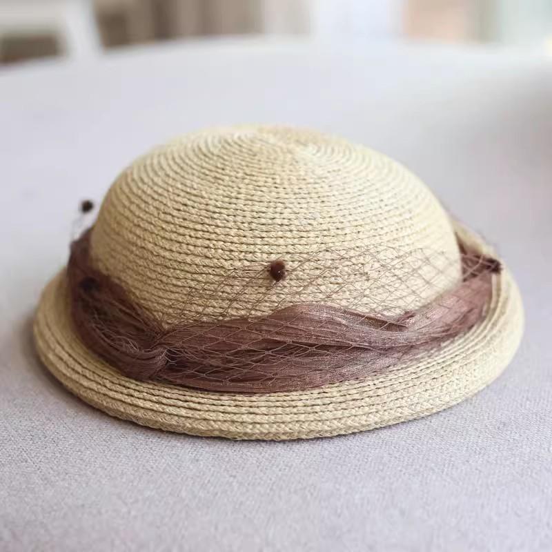 French Natural 100% Raffia Fedoras Hat