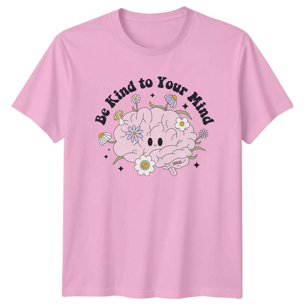 Be Kind To Your Mind Unisextal Health Brain TShirt Groovy Style
