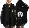 Japan Anime Death Note Zip Up Hoodies Gothic Men's Cartoon Misa Amane L Ryuk-Graphic Streetwear Black Fleece Zipper Jacket Coats